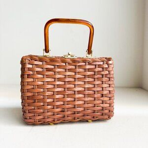 Stein Vintage Woven Basket Structured Small Handbag